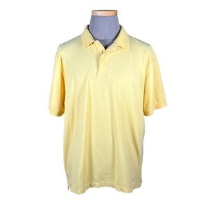Izod Men’s Pima Cotton Butter Yellow Polo Golf Shirt With Side Vents XL EUC